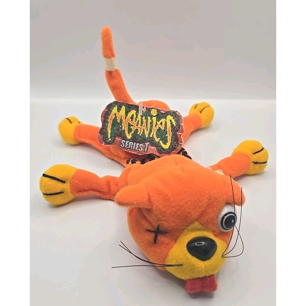 1997 Meanies Series 1 Spat The Road Kill Cat Plush Animal w Tag BB27